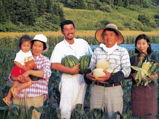 北海道胆振の農民家族